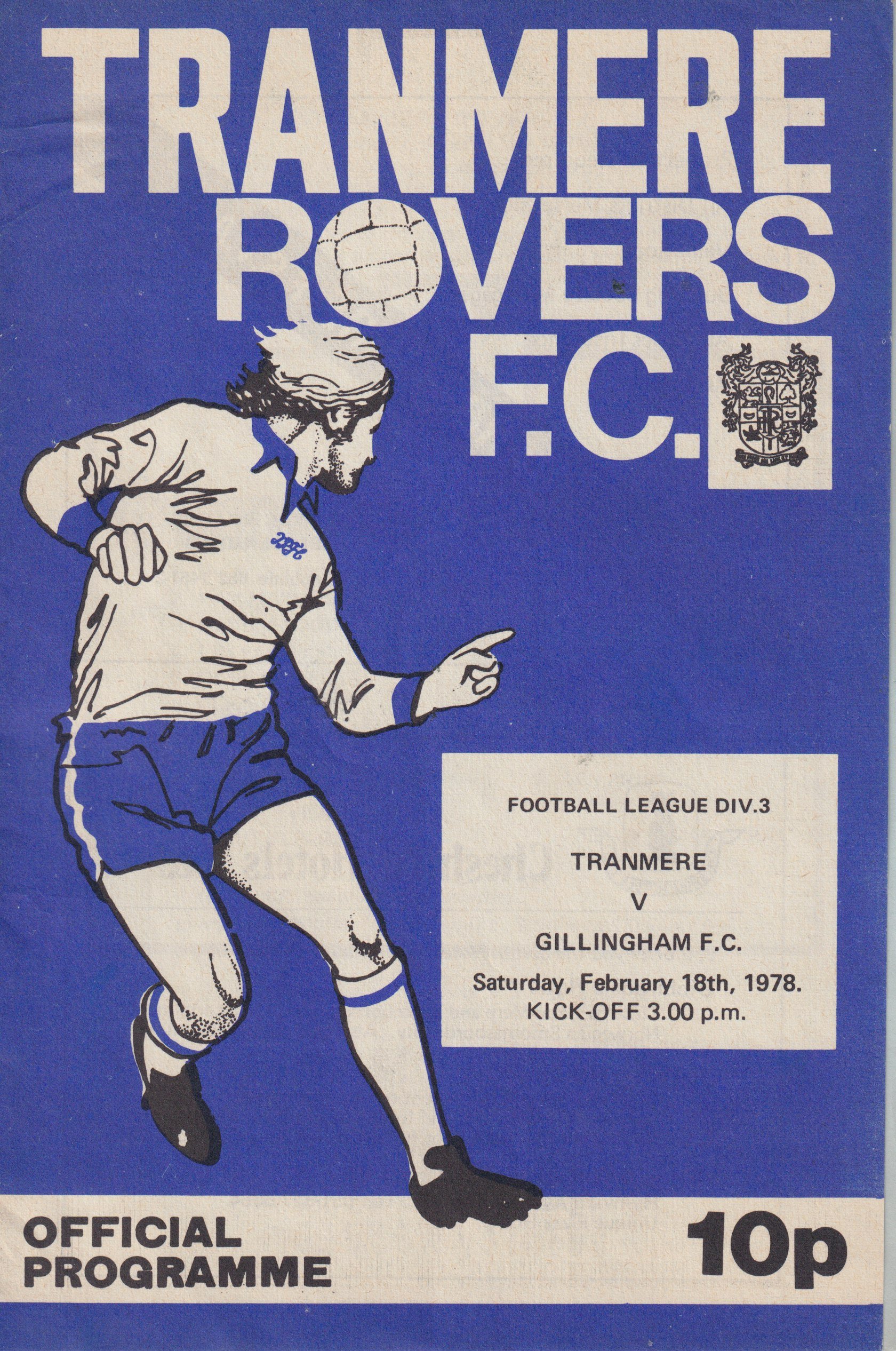 Tranmere Rovers v Gillingham match programme